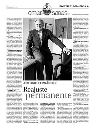 Antonio Fernández, entrevistado en Diario de Avisos